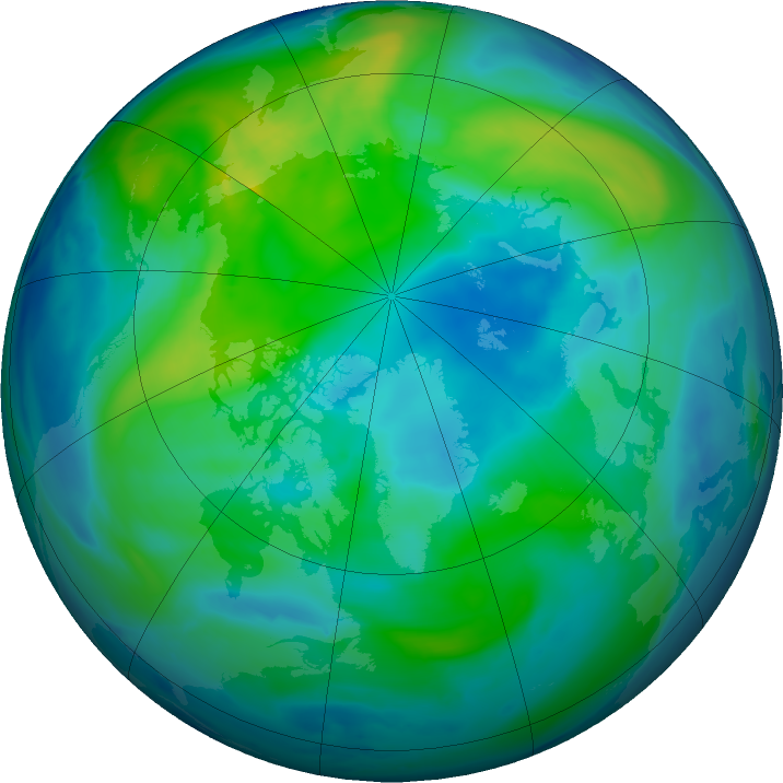 Arctic ozone map for 23 October 2020